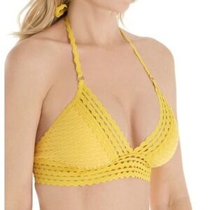 NWTD Robin Piccone S Chira Yellow Triangle Bikini Swim Top 115953